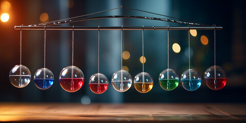 Newtons cradle physics concept in action