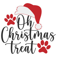 Oh Christmas Treat - Christmas Dog Illustration - obrazy, fototapety, plakaty
