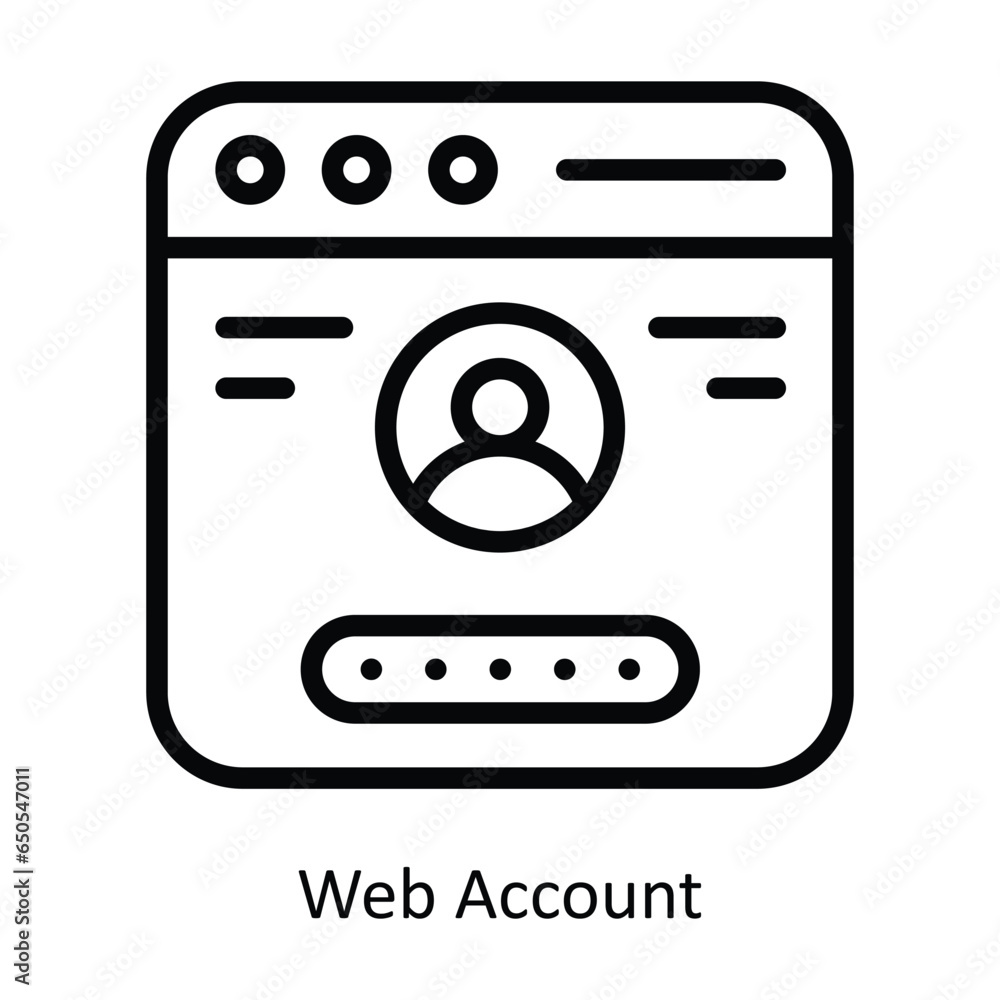 Poster web account vector outline icon illustration. eps 10 file.