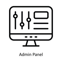 Admin Panel vector  outline icon illustration. EPS 10 File.