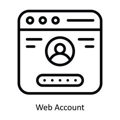 Web Account vector  outline icon illustration. EPS 10 File.