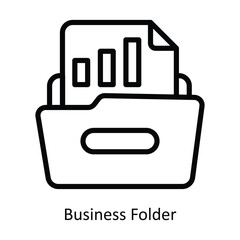 Business Folder vector  outline icon illustration. EPS 10 File.