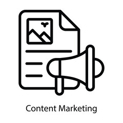 Content Marketing vector  outline icon illustration. EPS 10 File.