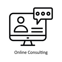 Online Consulting vector  outline icon illustration. EPS 10 File.