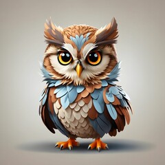 Obraz premium Owl Illustration AI Generative