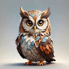 Naklejka premium Owl Illustration AI Generative