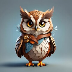 Obraz premium Owl Illustration AI Generative