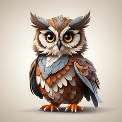 Owl Illustration AI Generative