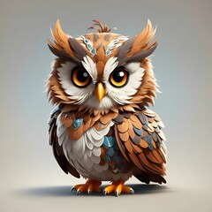 Obraz premium Owl Illustration AI Generative