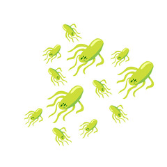 Salmonella bacterium flat icon
