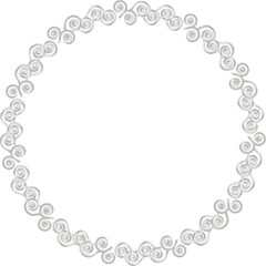Round frame illustration. Hand drawn picture