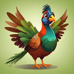 Fototapeta premium Pheasant Illustration AI Generative