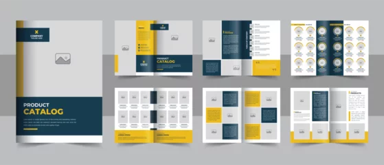 Fotobehang Creative product catalog design template, Company product catalogue design template layout, Minimalist product brochure template © Pavel