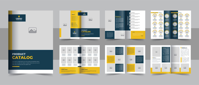 Creative product catalog design template, Company product catalogue design template layout, Minimalist product brochure template
