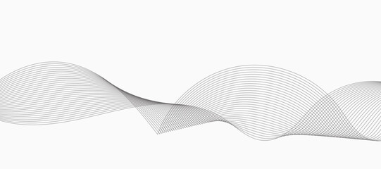 Abstract wave element for design. Digital frequency track equalizer. Stylized line art background. Vector illustration. Wave with lines created using blend tool. Curved wavy line, smooth stripe.