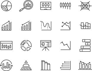 Set of simple outline infographic elements Icons. Simple line art style icons pack. Vector illustration
