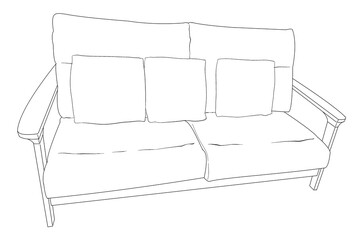 ソファー　線画