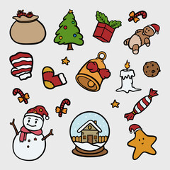 vector flat handmade christmas elements