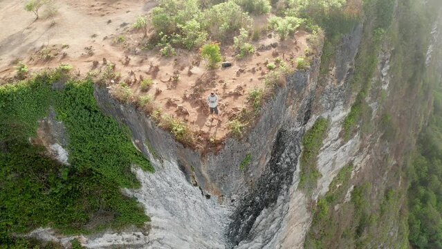 Karang boma cliff bali 4K Aerial view