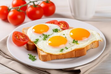 Eggs tomatoes bread. Generate Ai