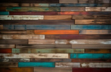 Multi color wooden plank. Generate Ai