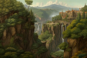 Obraz premium Landscape renaissance. Generate Ai