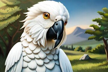 blue and white parrot