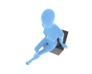 Mannequin isolated on transparent background. 3d rendering - illustration