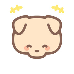 シンプルなわんこの顔喜ぶ⭐︎PNG