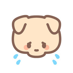 シンプルなわんこの顔悲しい⭐︎PNG