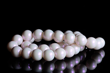 Pearl necklace on black