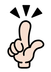 指さし　アイコン　記号　サイン タッチ　ワンポイント	