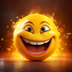 realistic 3d emoji with a Beaming Face with Grinning Face with Sweat 