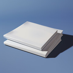 White plain books with shadow - obrazy, fototapety, plakaty