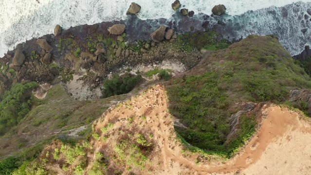 Karang boma cliff bali 4K Aerial view