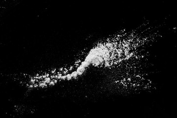 abstract white powder explosion isolated
