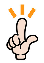 指さし　アイコン　記号　サイン タッチ　ワンポイン