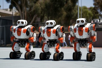 Robotic football team from Los Angeles. Generative AI