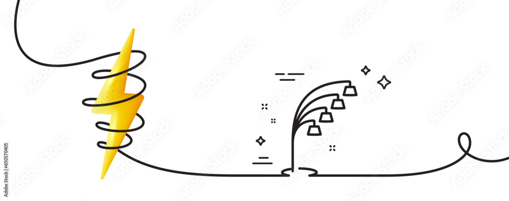 Poster floor lamp line icon. continuous one line with curl. stand light sign. interior illuminate symbol. f