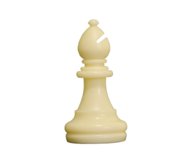 chess pieces ,white bishop on transparent background