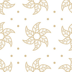 seamless floral pattern. with flowers. line vector and dot texture