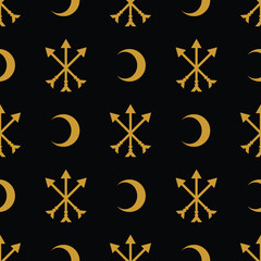 seamless moon gold pattern 