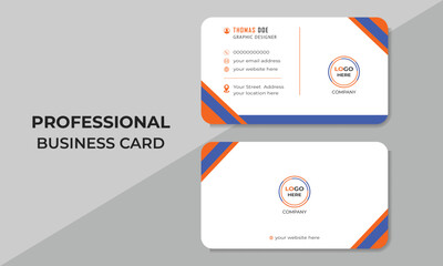 Double-sided  business card template. Creative Minimalist  and modern business card.