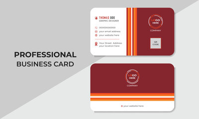 Double-sided Modern Business Card - Creative and Clean Business Card Template. Luxury business card design template.
