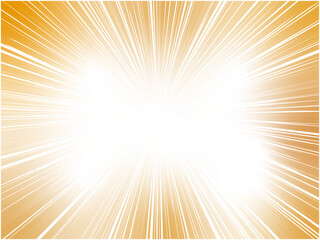 Obraz premium 激しく鮮烈な光を放つ集中線背景_オレンジ