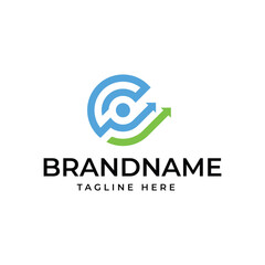 Letter C logo combined with an upward sideways arrow