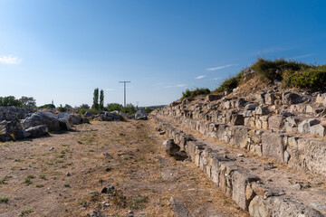 Kyzikos Ancient City ruins in Erdek Town of Turkey