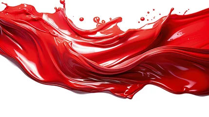 Foto op Plexiglas Close up red paint splash isolated on a white background © Atchariya63