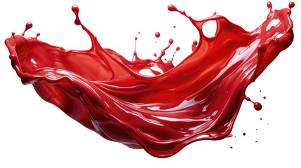 Close up red paint splash isolated on a white background