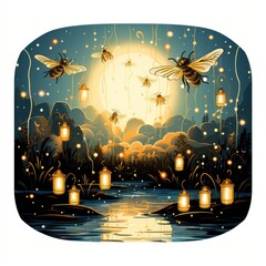 Tiny fireflies create a magical light show
